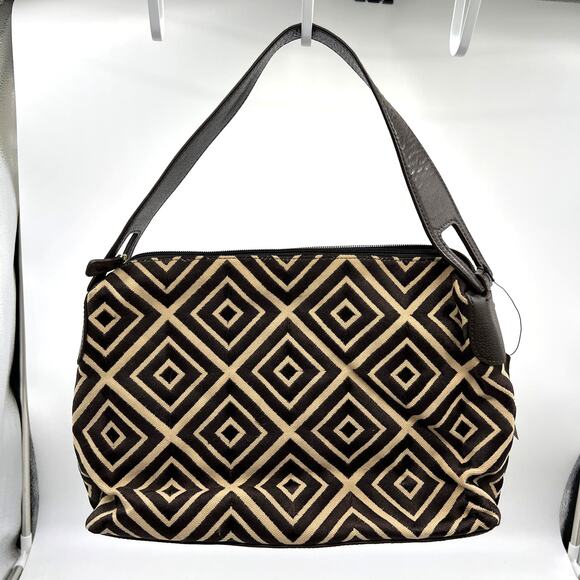 Adrienne Vittadini Geometric Canvas Embroidered Bag - Picture 1 of 15